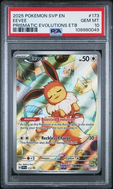 2025 Pokemon Svp En-Sv Black Star Promo Eevee Prismatic Evolutions Etb PSA 10