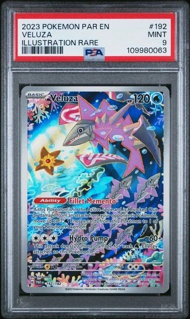 2023 POKEMON PAR EN-PARADOX RIFT ILLUSTRATION RARE #192 VELUZA PSA 9