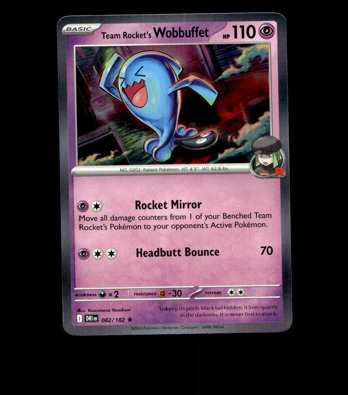 Team Rocket’s Wobbuffet – 082/182 – Destined Rivals – Holo Near Mint Pokemon