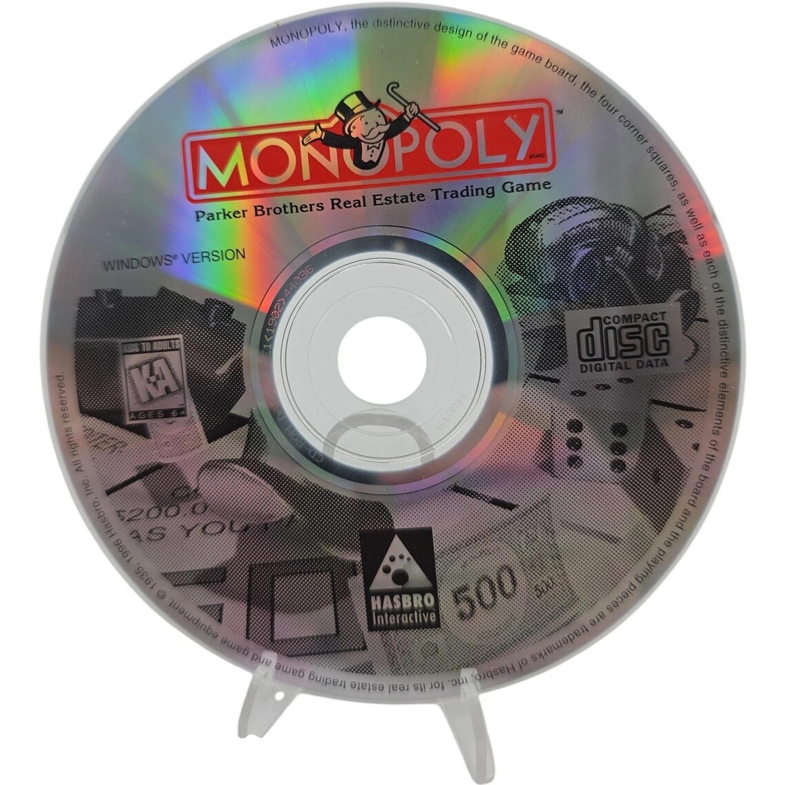 Monopoly PC CD ROM 1996 Hasbro Interactive Video Game Trading Game