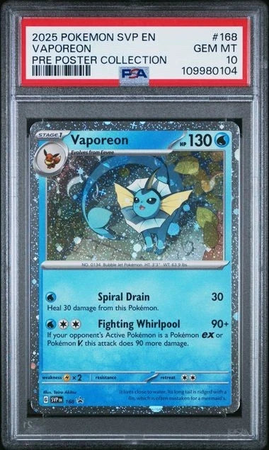 POKEMON BLACK STAR PROMO FLAREON VAPOREON POSTER COLLECTION Sequential PSA 10