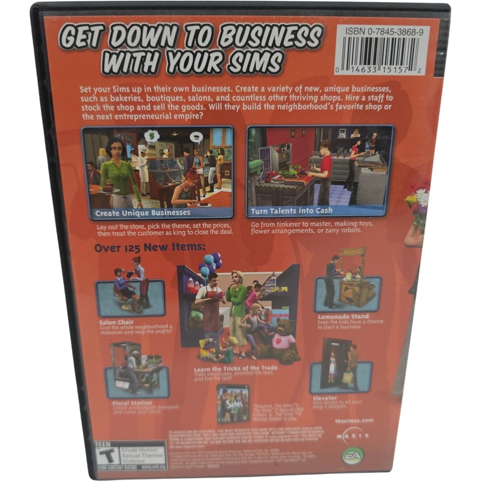 The Sims 2 Open for Business Expansion Pack PC CD ROM EA Games 2006