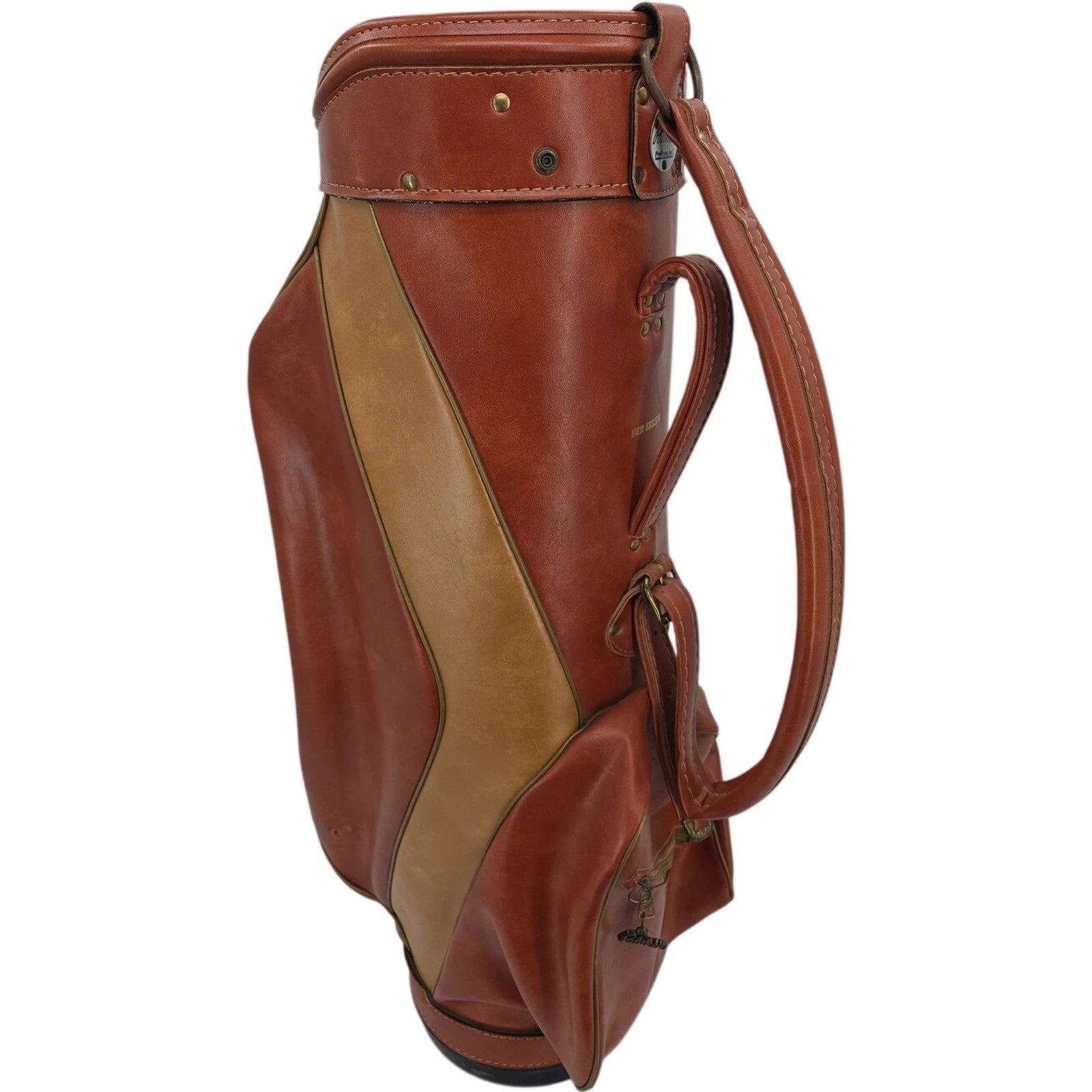 Palmer ProGroup Inc Vintage Brown Leather Golf Bag 15-Way Divider Cart Bag