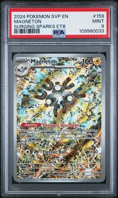 2024 Pokemon SVP EN-SV Black Star Promo Magneton #159 Surging Sparks Etb PSA 9