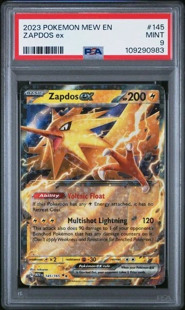 2023 POKEMON MEW EN-151 #145 ZAPDOS EX PSA 9