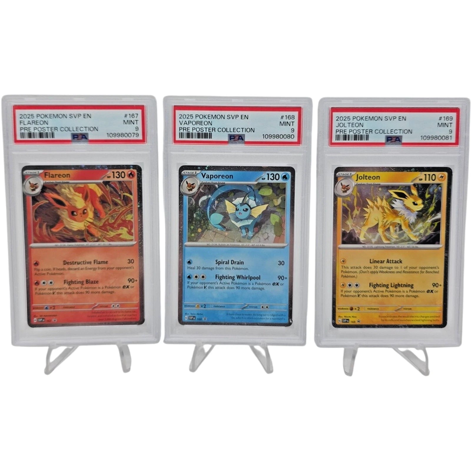 POKEMON FLAREON VAPOREON JOLTEON BLACK STAR PROMO COSMOS HOLO Sequential PSA 9