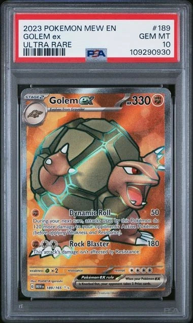 2023 Pokemon Scarlet & Violet 151 Full Art Golem ex PSA 10 189/165