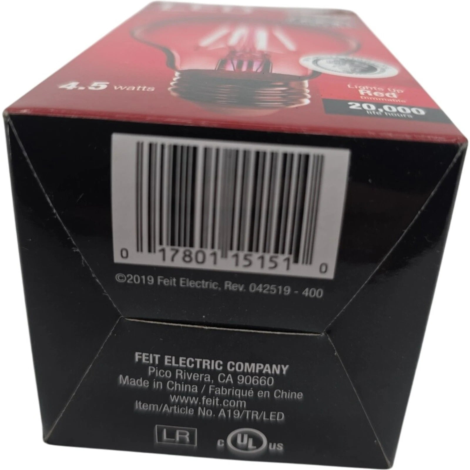 Feit Electric A19 Red LED Light Bulb 4.5 Watts