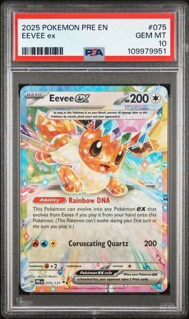 2025 POKEMON PRE EN-PRISMATIC EVOLUTIONS #075 EEVEE EX PSA 10