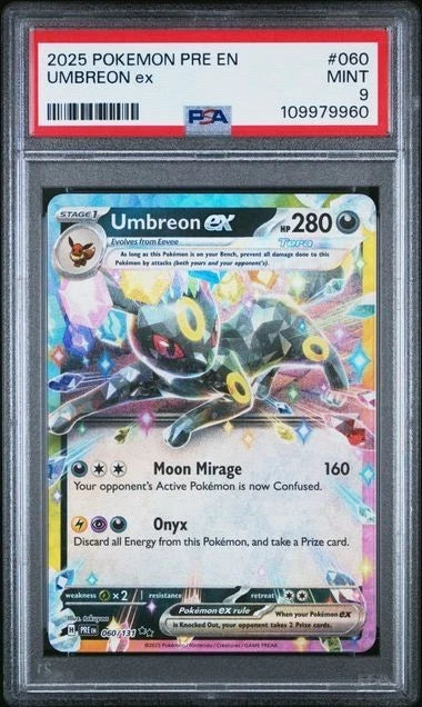 2025 POKEMON PRE EN-PRISMATIC EVOLUTIONS #060 UMBREON EX PSA 9