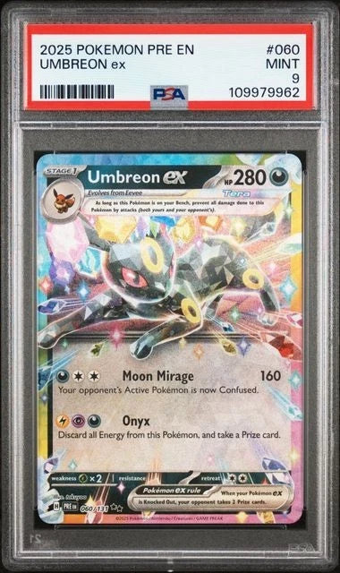 2025 POKEMON PRE EN-PRISMATIC EVOLUTIONS #060 UMBREON EX PSA 9