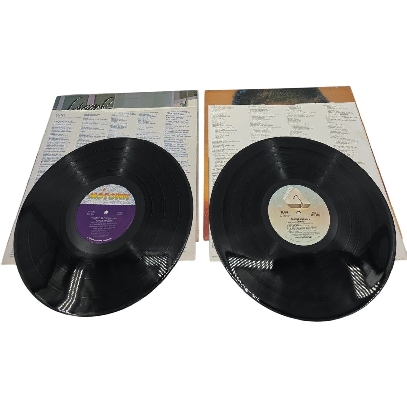 Lionel Richie Can’t Slow Down & Dionne Warwick Dionne Lot of 2 LP Vinyl