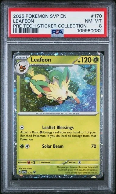 2025 POKEMON SVP EN-SV BLACK STAR PROMO #170 LEAFEON PSA 8