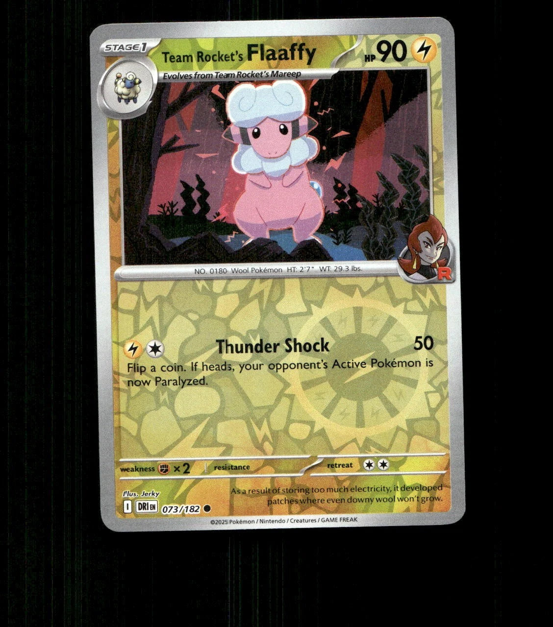 Team Rocket’s Flaaffy – 073/182 – Destined Rivals – Reverse Holo Near Mint TCG