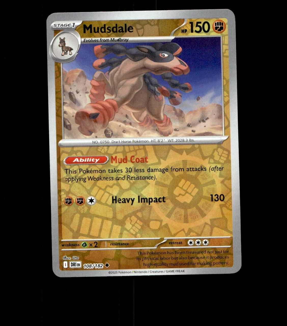 Mudsdale – 108/182 – Destined Rivals – Reverse Holo Near Mint Pokemon Card