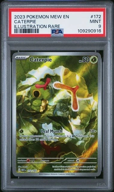 2023 POKEMON MEW EN-151 ILLUSTRATION RARE #172 CATERPIE PSA 9