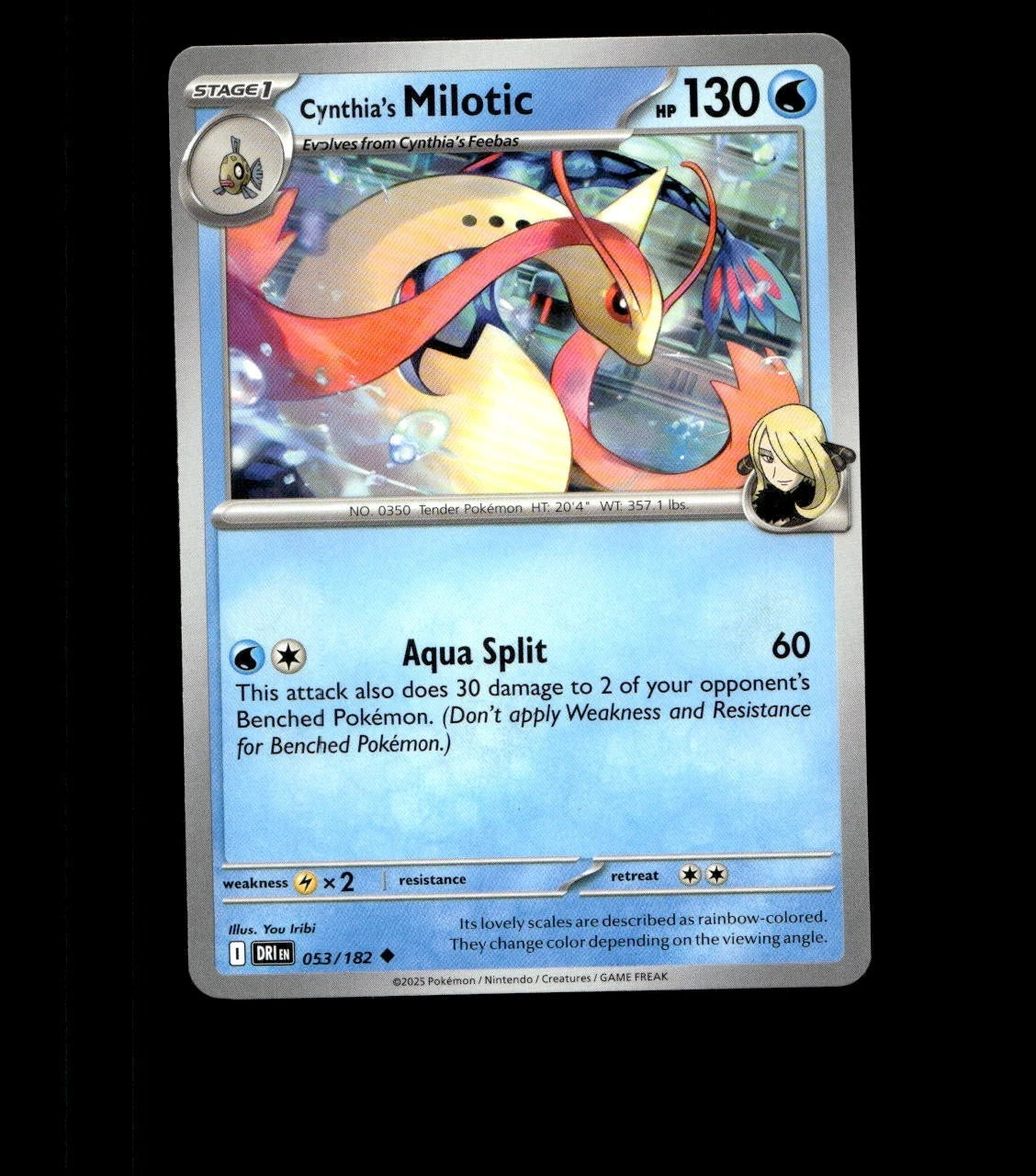 Cynthia’s Milotic – 053/182 – Destined Rivals – Non Holo Near Mint Pokemon TCG