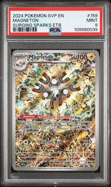 2024 Pokemon SVP EN-SV Black Star Promo Magneton #159 Surging Sparks Etb PSA 9