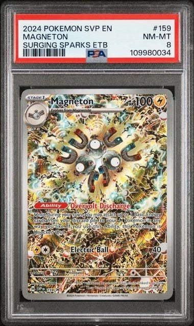 2024 POKEMON SVP EN-SV BLACK STAR PROMO #159 MAGNETON PSA 8