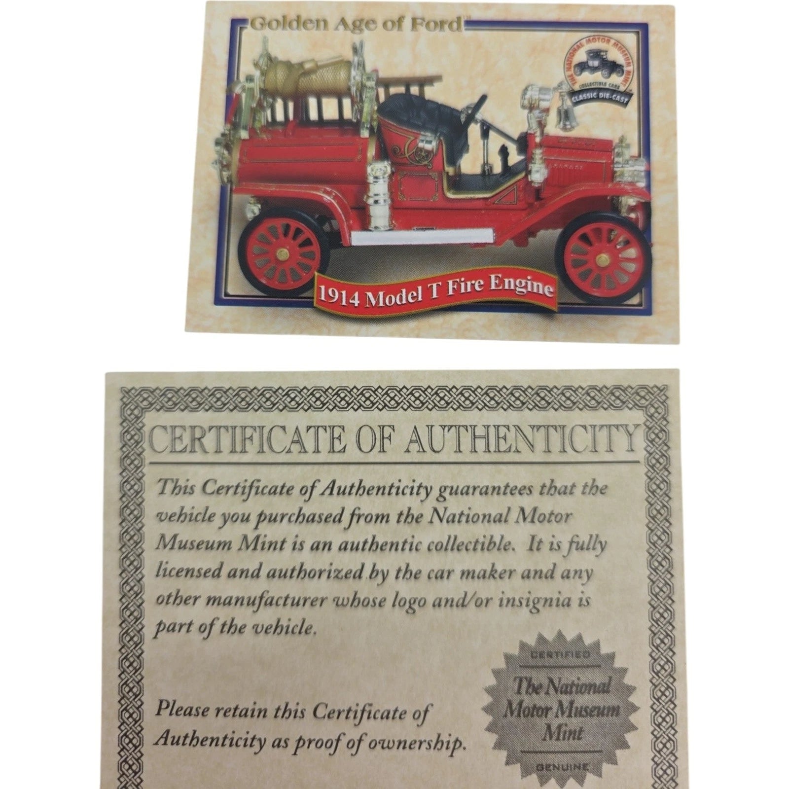 1914 Ford Model T Fire Engine National Motor Car Toy Fire Fighter Die Cast