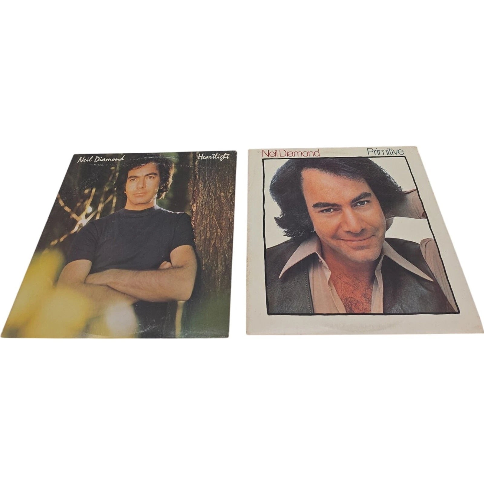 Neil Diamond Heartlight and Primitive Vinyl LP Records Lot of 2