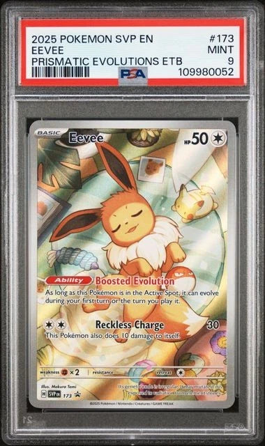 Pokemon Eevee 173 SVP en SV Black Star Promo 2025 Prismatic Evolutions ETB PSA 9