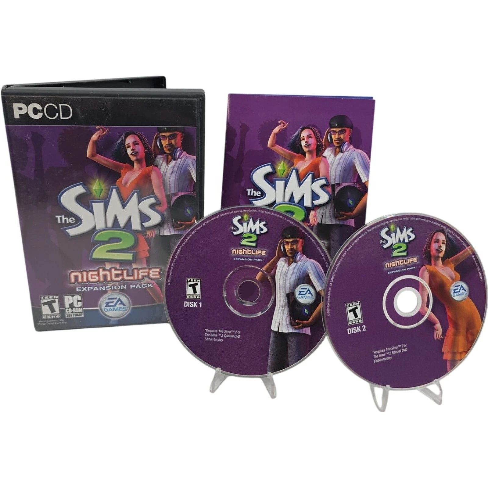The Sims 2 Nightlife Expansion Pack(PC Game CD ROM 2005 2 Discs with Manual