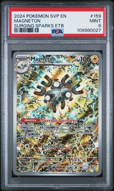 2024 Pokemon SVP EN-SV Black Star Promo Magneton #159 Surging Sparks Etb PSA 9