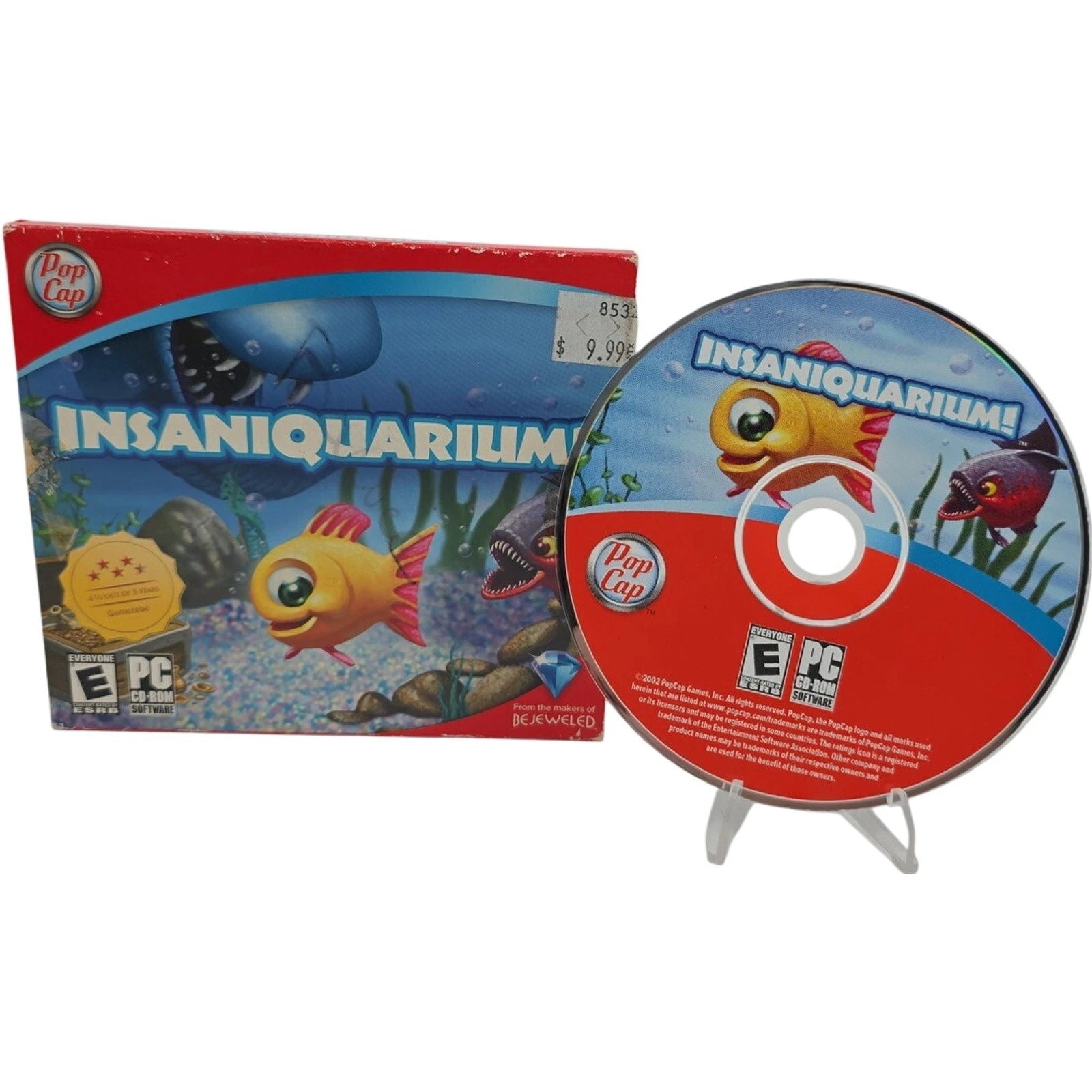 PopCap Insaniquarium PC CD ROM Fish Feeding Puzzle Game 2002