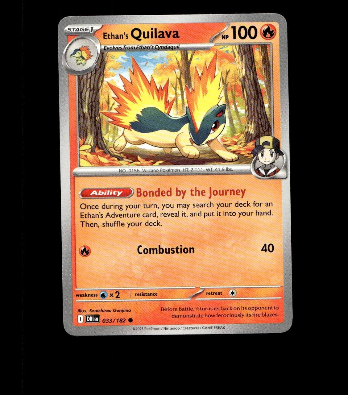 Ethan’s Quilava – 033/182 – Destined Rivals – Non Holo Near Mint Pokemon TCG