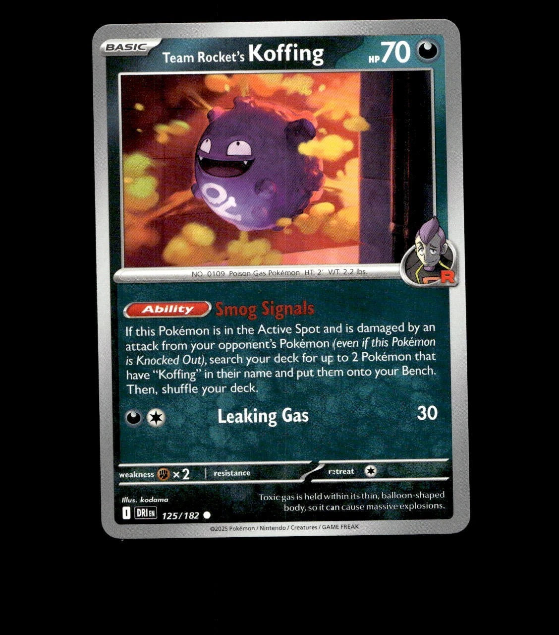 Team Rocket’s Koffing – 125/182 – Destined Rivals – Non Holo Near Mint TCG