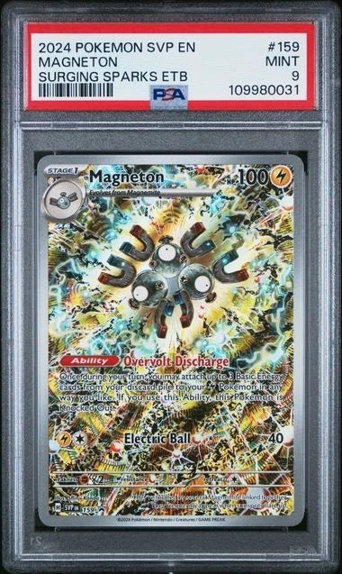 2024 Pokemon SVP EN-SV Black Star Promo Magneton #159 Surging Sparks Etb PSA 9