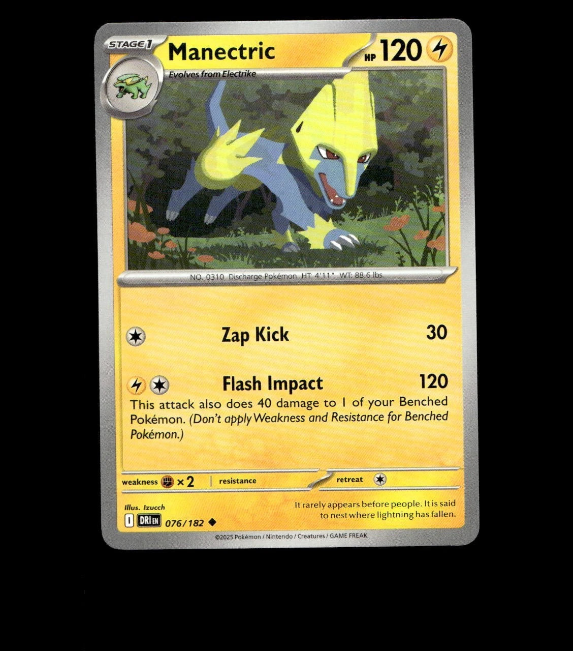 Manectric – 076/182 – Destined Rivals – Non Holo Near Mint Pokemon Card TCG