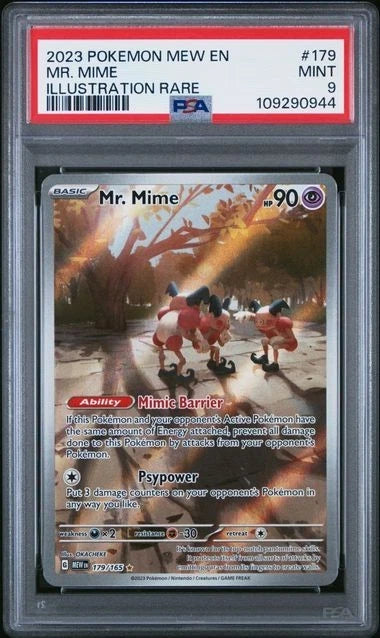 2023 POKEMON MEW EN-151 ILLUSTRATION RARE #179 MR. MIME PSA 9