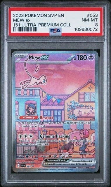 2023 POKEMON SVP EN-SV BLACK STAR PROMO 151 ULTRA-PREMIUM COLL #053 MEW EX PSA 8