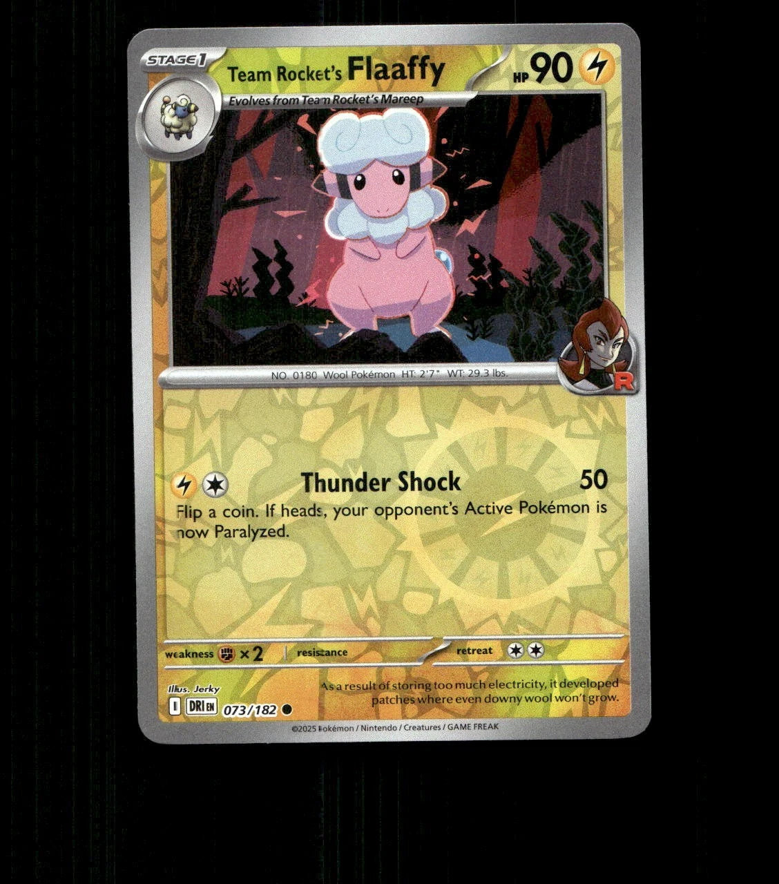 Team Rocket’s Flaaffy – 073/182 – Destined Rivals – Reverse Holo Near Mint TCG