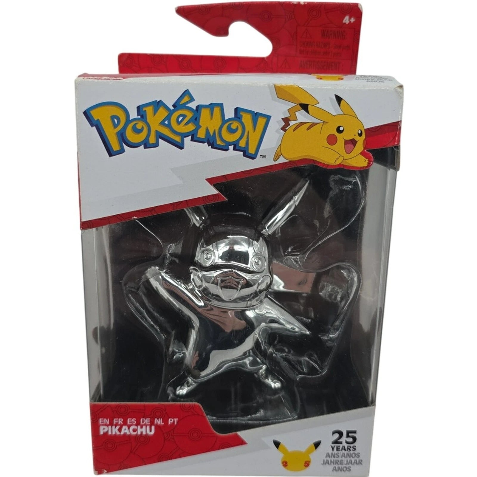 Pokemon 25th Anniversary Silver Pikachu Figure by Jazwares