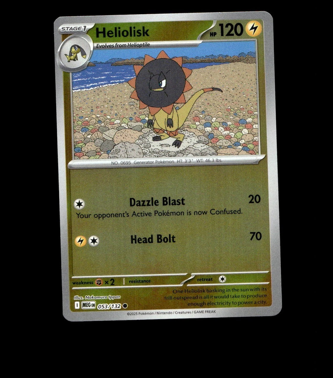 Heliolisk – 053/132 – Mega Evolution – Reverse Holo – Near Mint - Pokemon Card