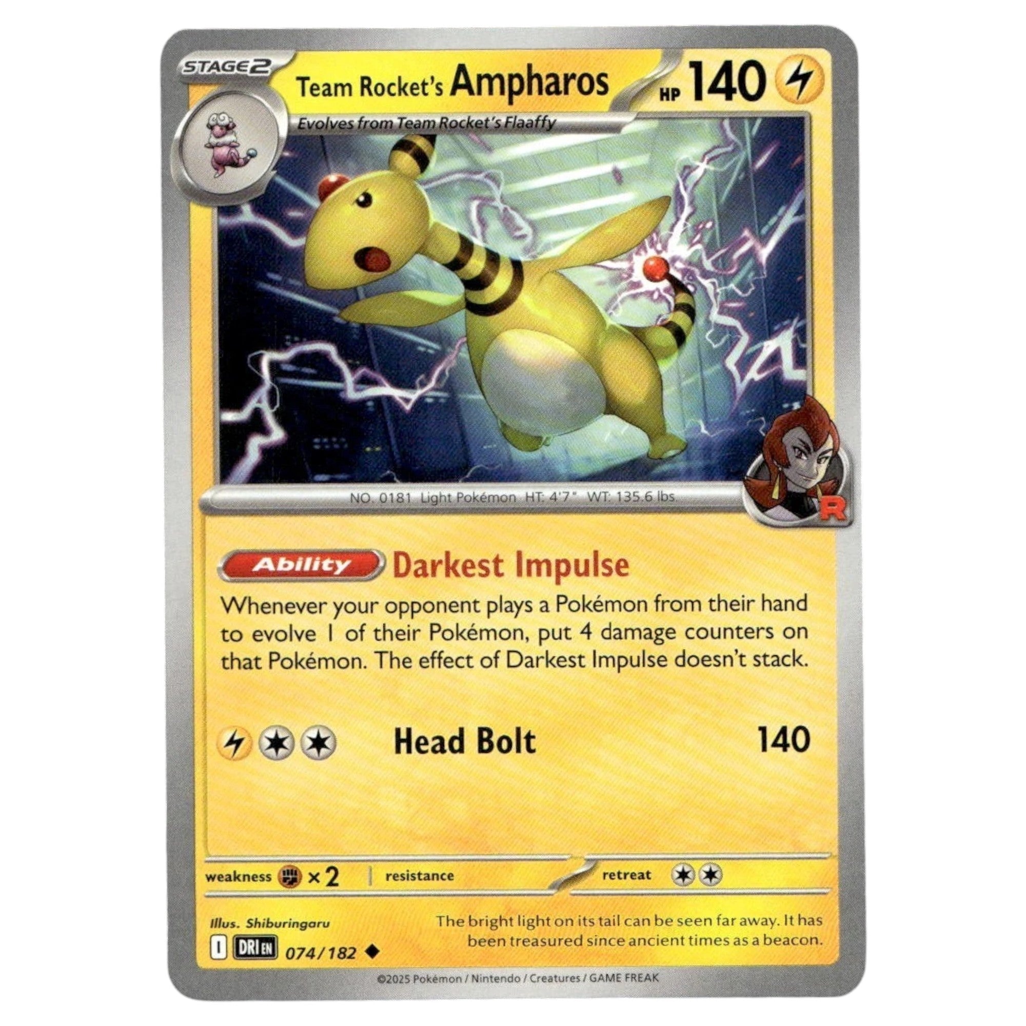 Team Rocket’s Ampharos – 074/182