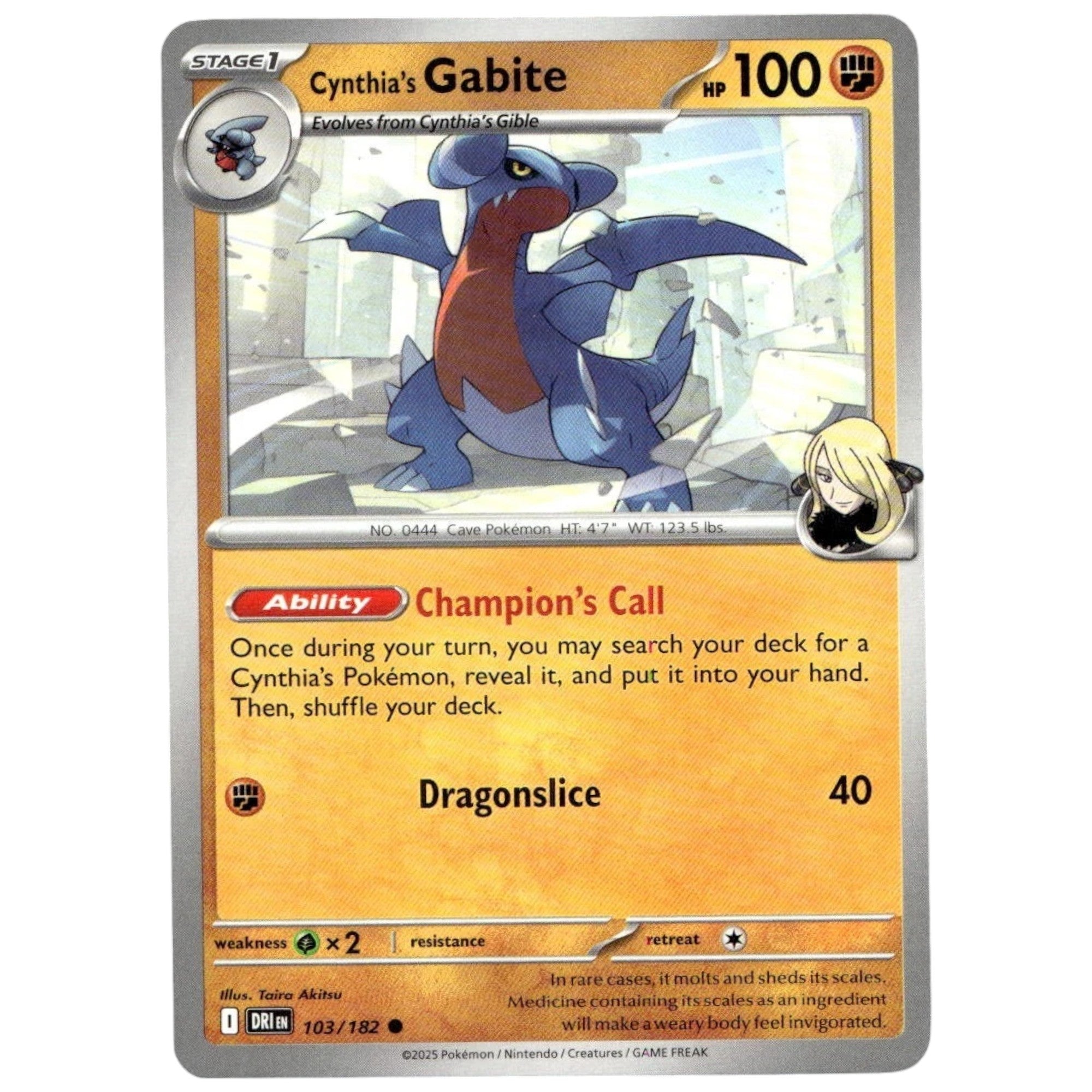 Cynthia’s Gabite – 103/182