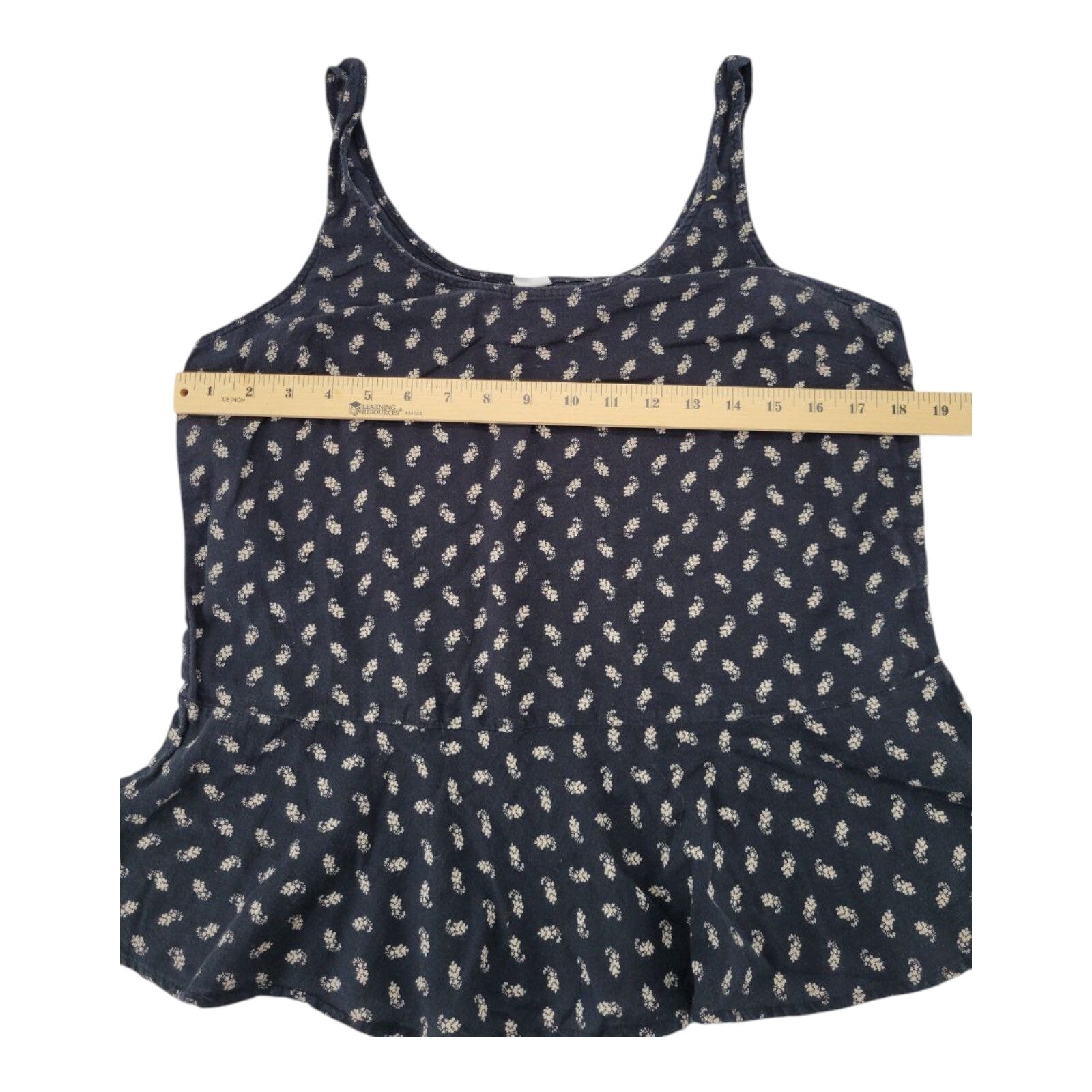Old Navy Womens Black Floral Peplum Hem Tank Top Medium