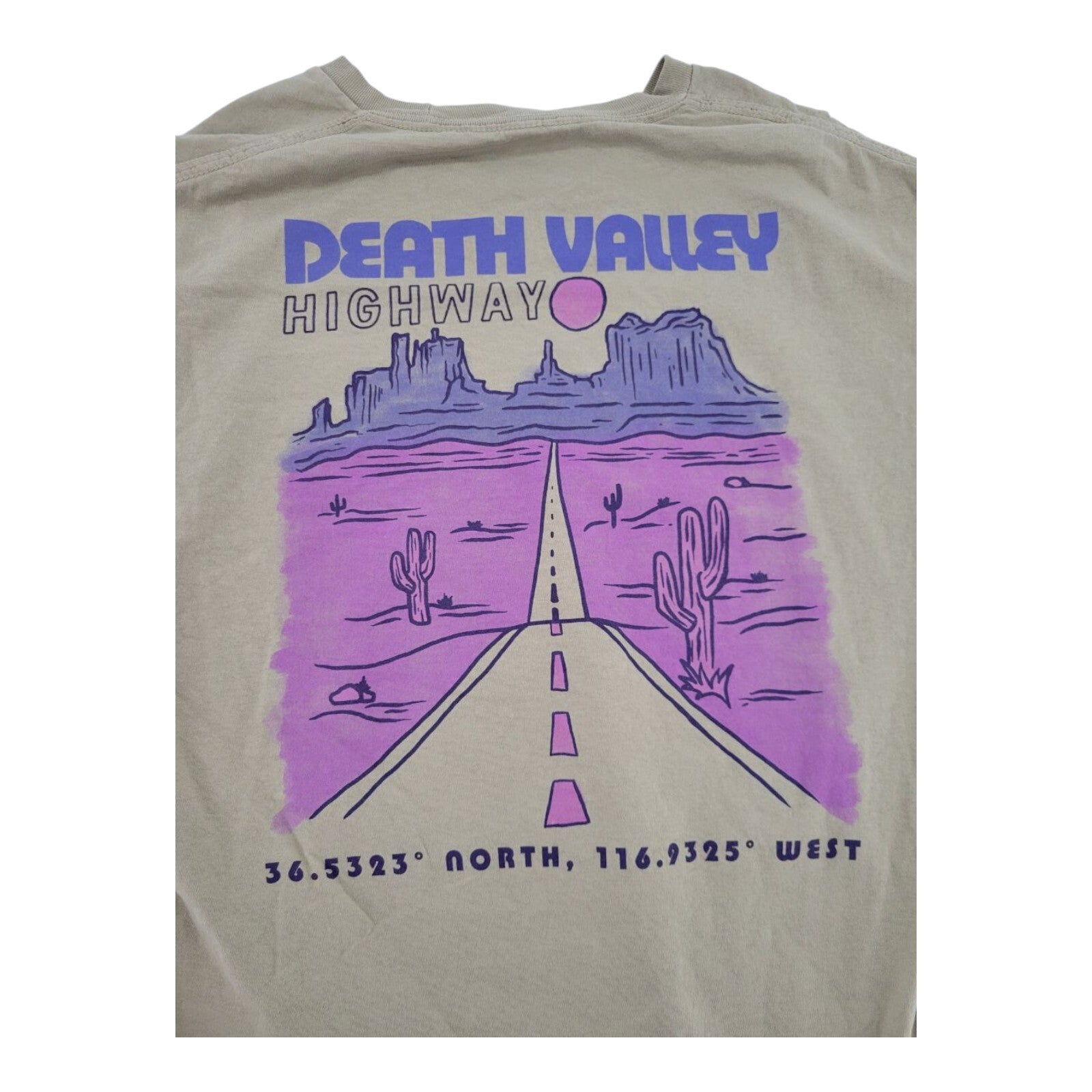 Bowery Supply Co Death Valley Highway Graphic Tan T-Shirt Mens Medium