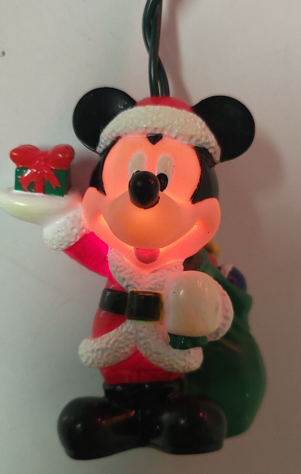 Vintage 2002 Santas Best Disneys EZ Light Mickey Mouse Santa Christmas Ornament