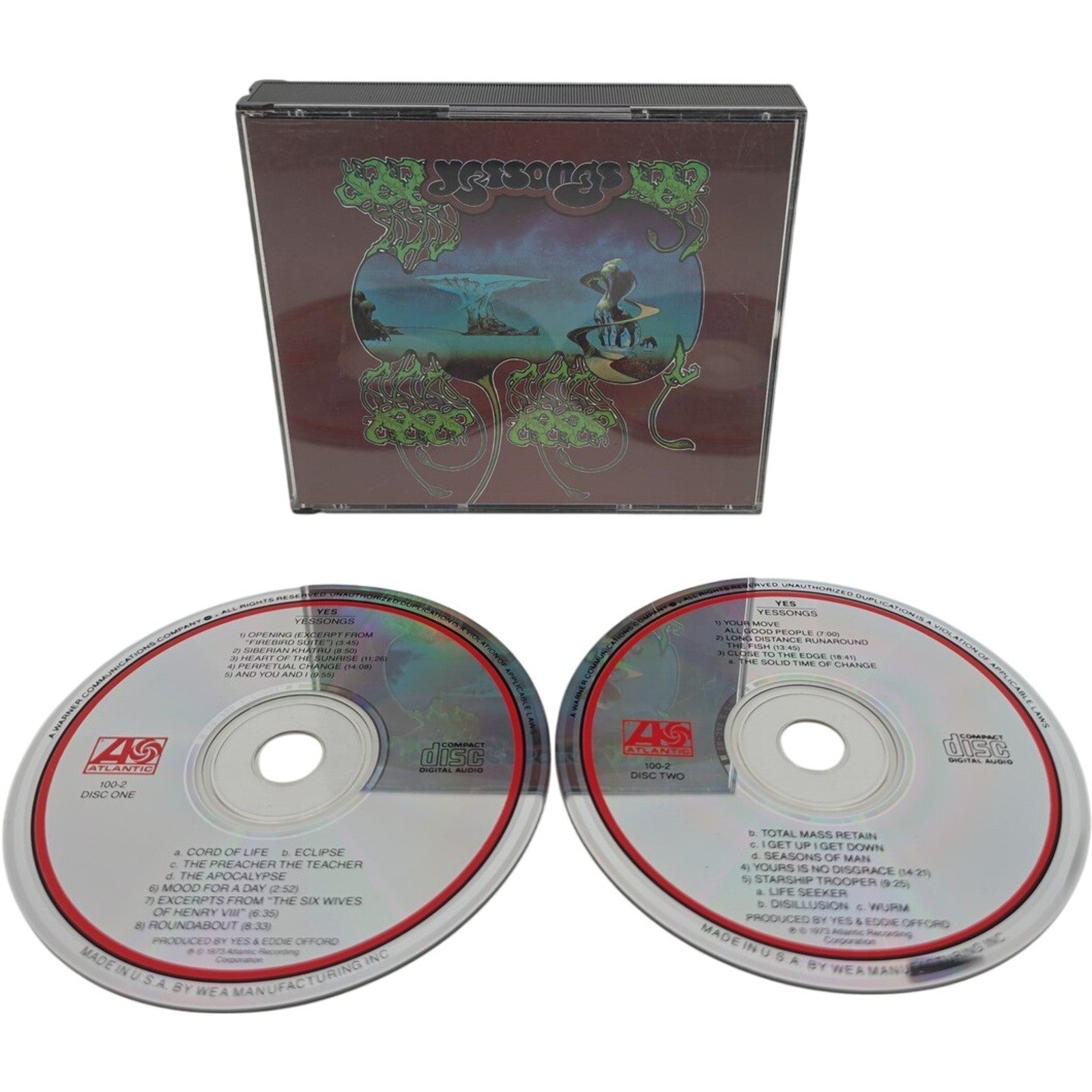 Yes Yessongs 2 CD Set 1993 Atlantic Progressive Rock Live Album