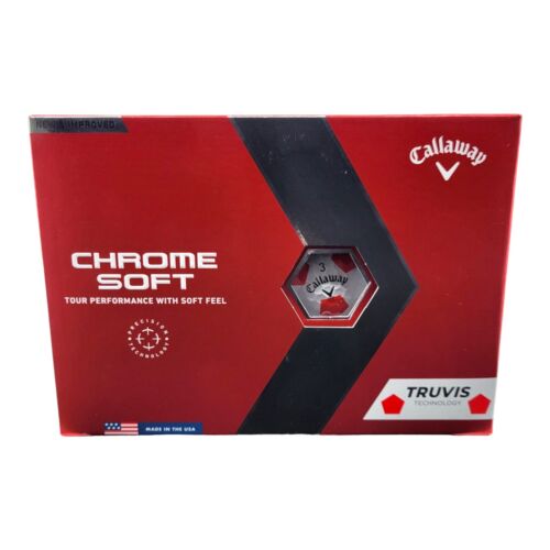 Callaway Chrome Soft Truvis Golf Balls Red White 12 Pack Tour Performance