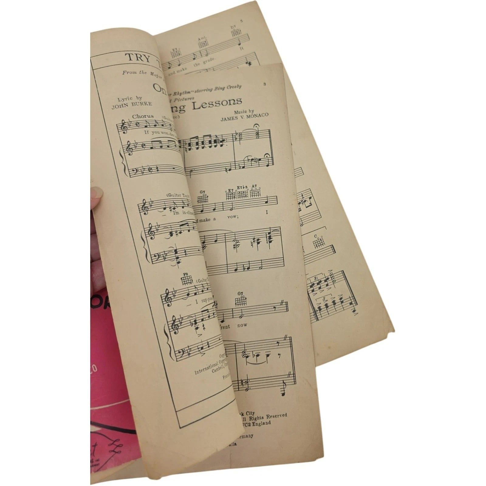 Vintage 1938 Sheet Music My Heart Is Taking Lessons Doctor Rhythm Bing Crosby