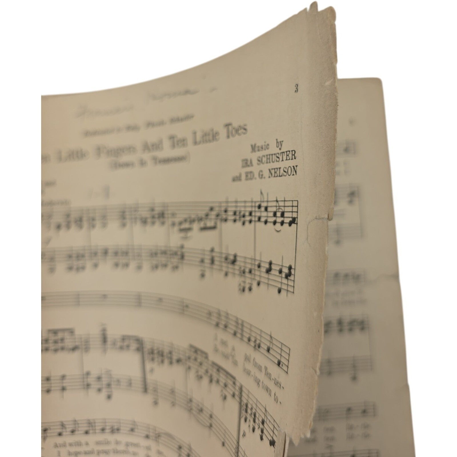 1921 Ten Little Fingers and Ten Little Toes Down In Tennessee Sheet Music