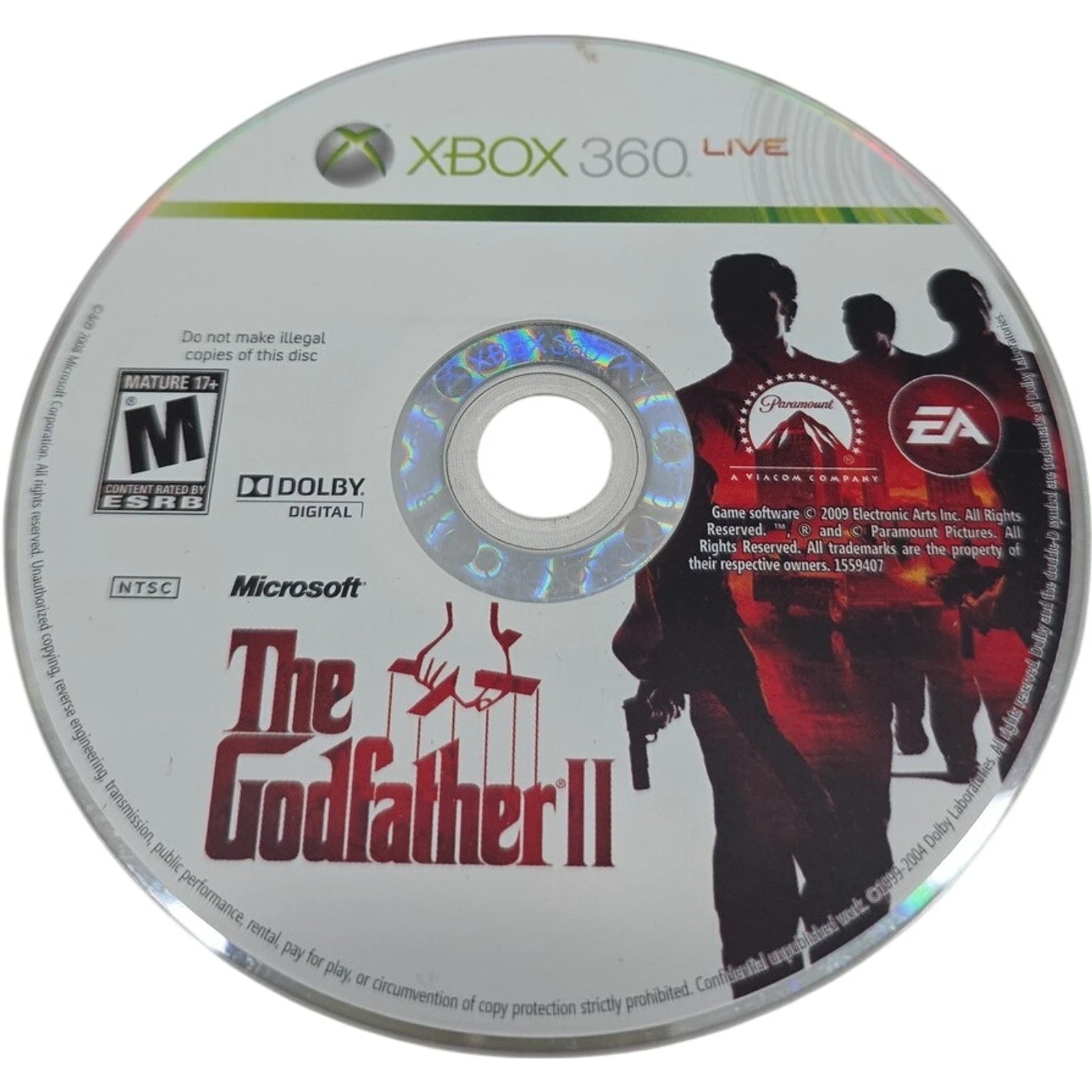 The Godfather II Microsoft Xbox 360 Game - No Manual