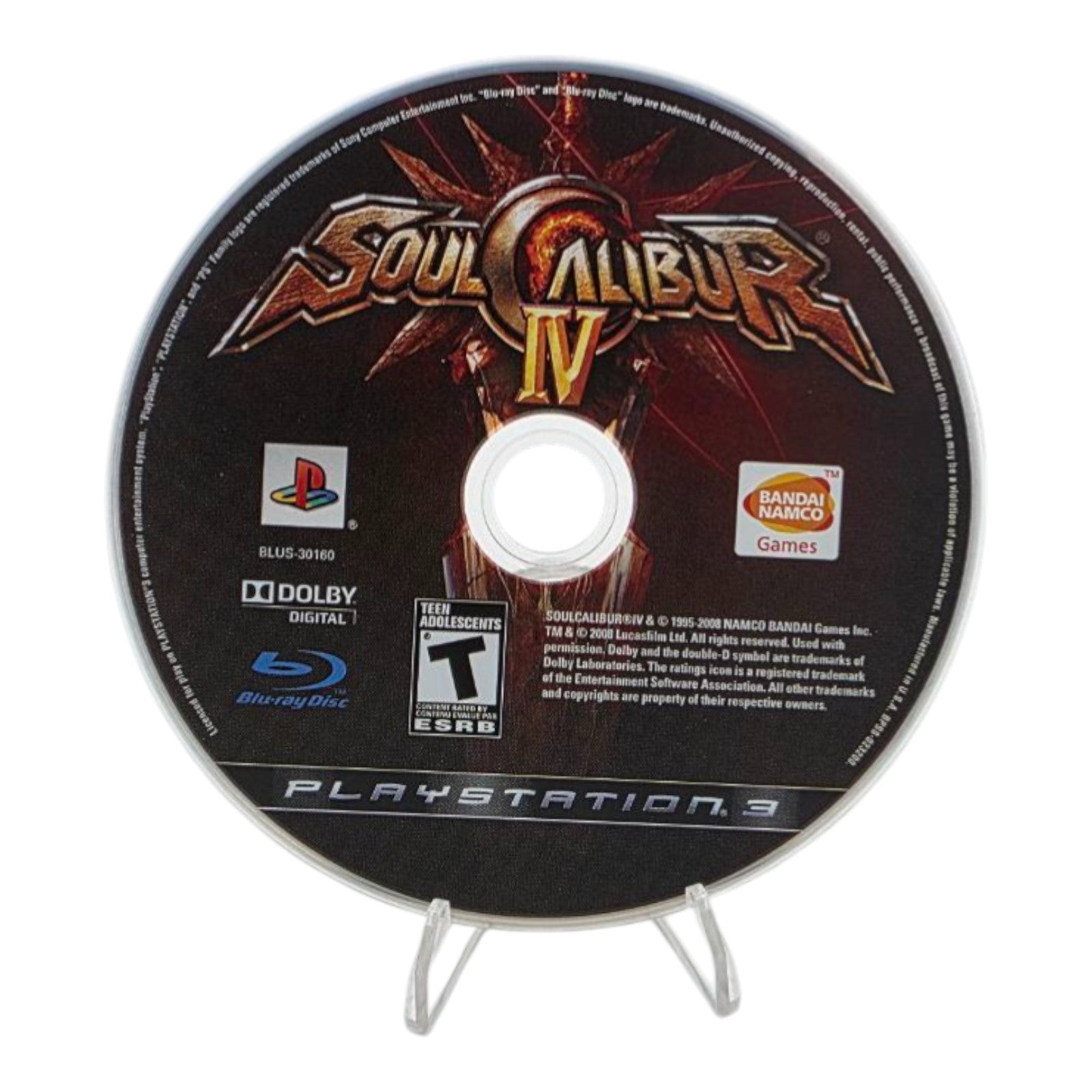 Soulcalibur IV Sony PlayStation 3 2008 PS3 Fighting Video Game Tested No Manual