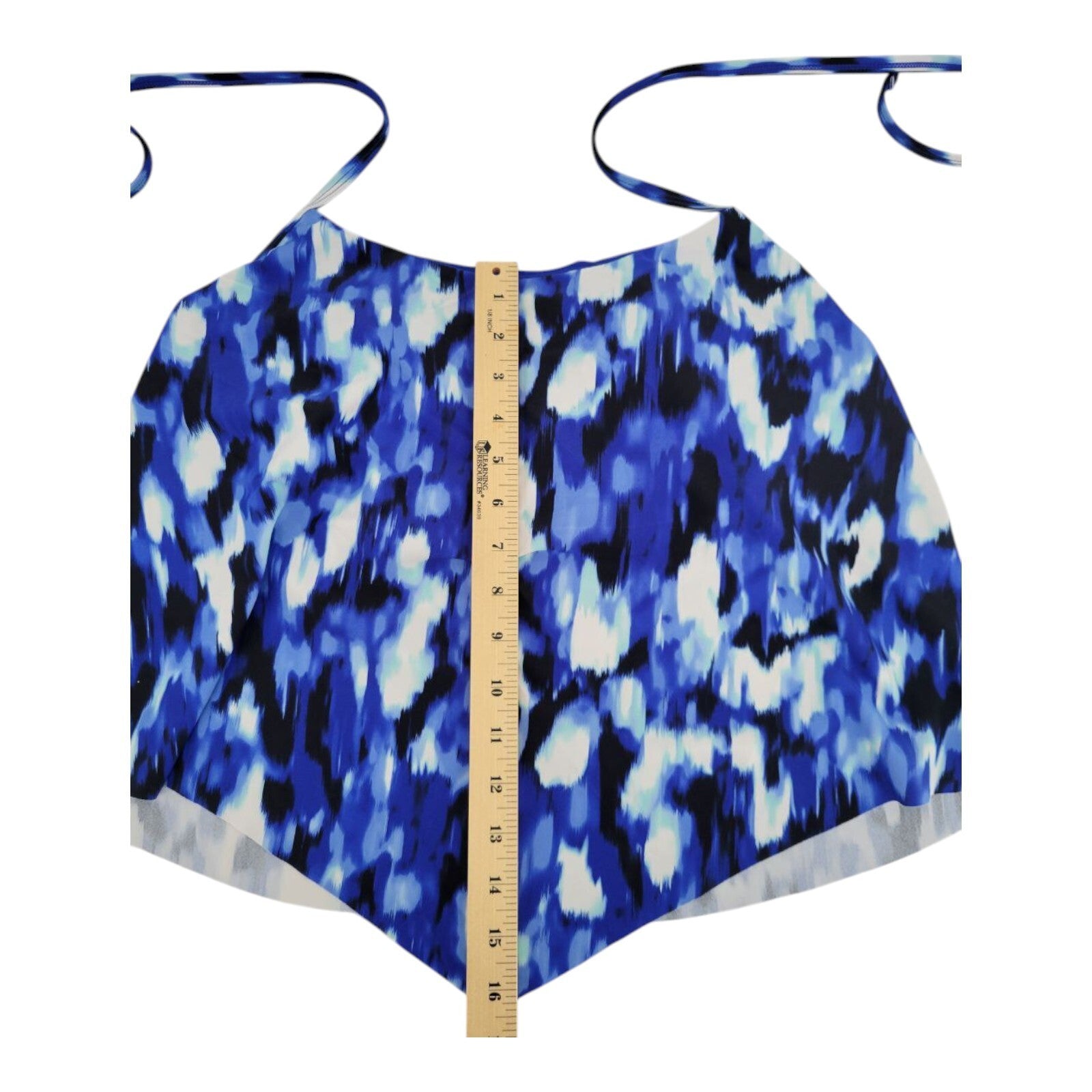 Time and Tru Blue Tie Dye High Waist Bikini Bottoms Tankini Top Set L 12-14